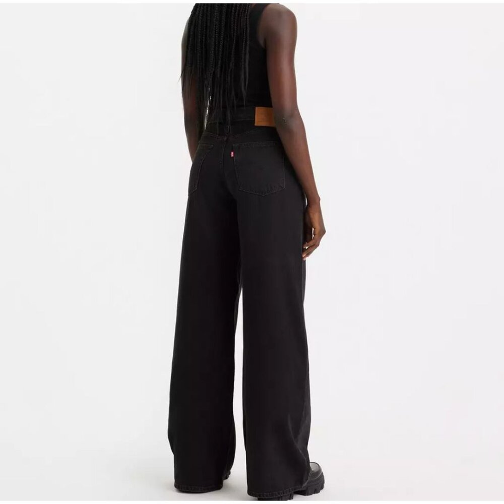 Levi's Baggy Dad Wide Leg Jeans in Black Size 31 X 30 Mid Rise - Picture 2 of 7